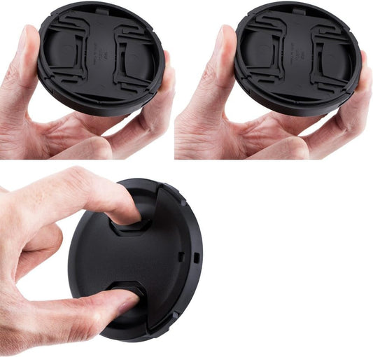 77mm Front Lens Cap Cover (2-Pack) with Keeper Compatible with Canon EOS 6D, 6D Mark II, 5D Mark IV and Nikon D750, D780 with EF 24-105mm, 24-70mm F4L, AF-S 24-120mm F4G Kit Lenses and Other 77mm Threaded Lenses